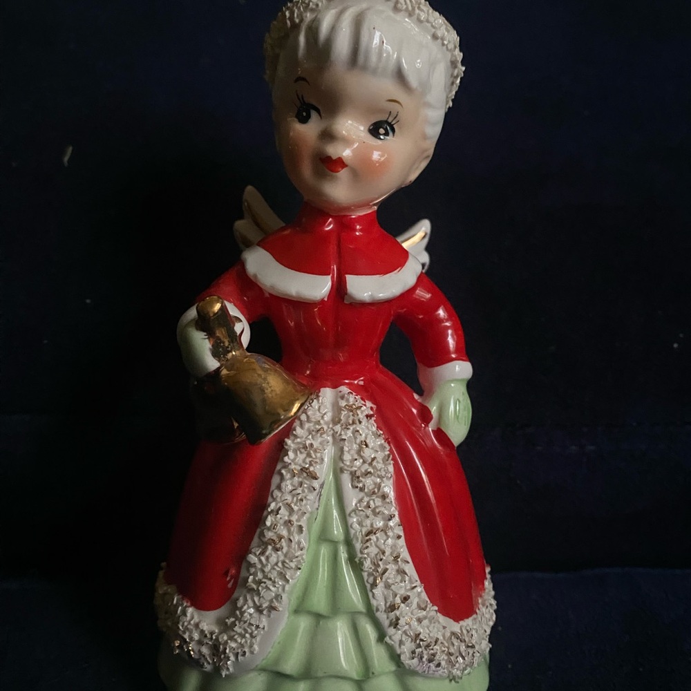 Vintage 1950’s Christmas Angel holding bells Bell.
